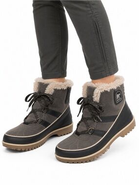 Size 9.5 Sorel Women’s Tivoli II Grey Waterproof Faux Fur Winter Snow Boots